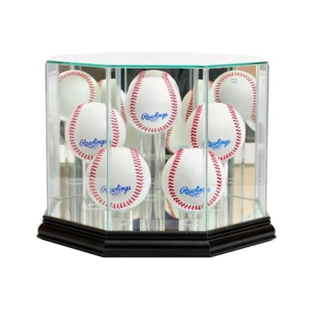 Perfect Cases Perfect Cases 5BSB-B Octagon 5 Baseball Display Case; Black 5BSB-B
